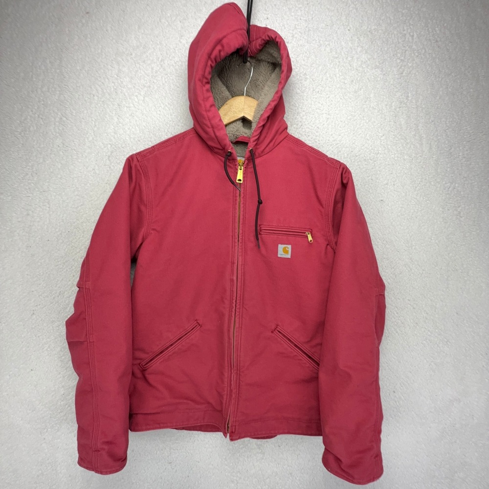 Carhartt Sierra Jacket Sherpa Lined Womens Small WJ141 624 Crab Apple
